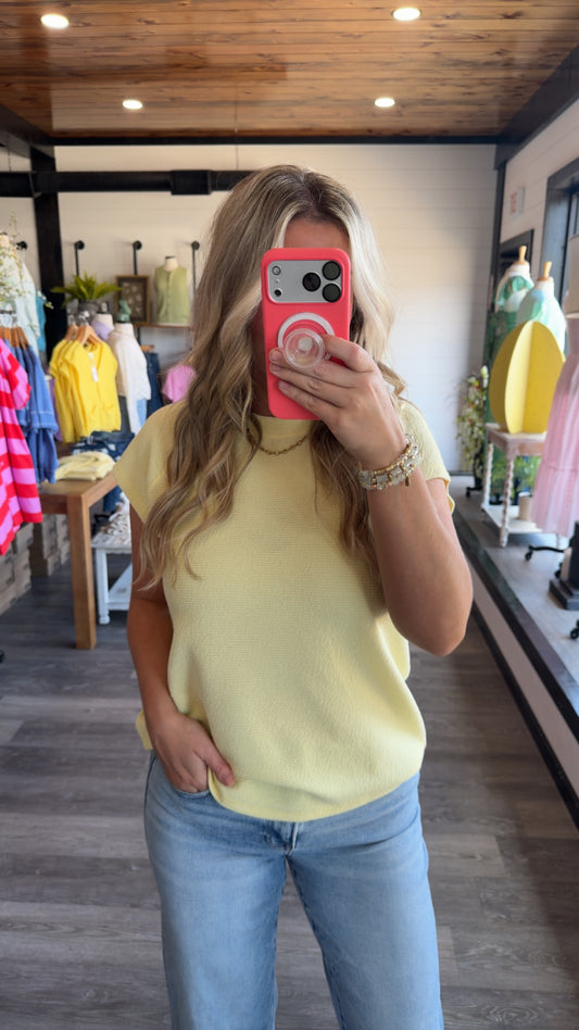 Dani Cap Sleeve Top - Yellow