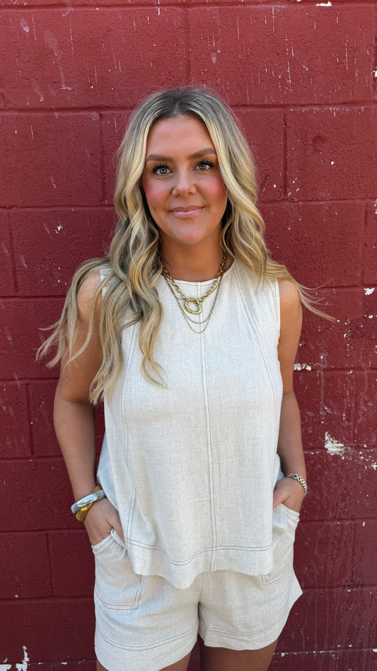 Sierra Stitched Sleeveless Top