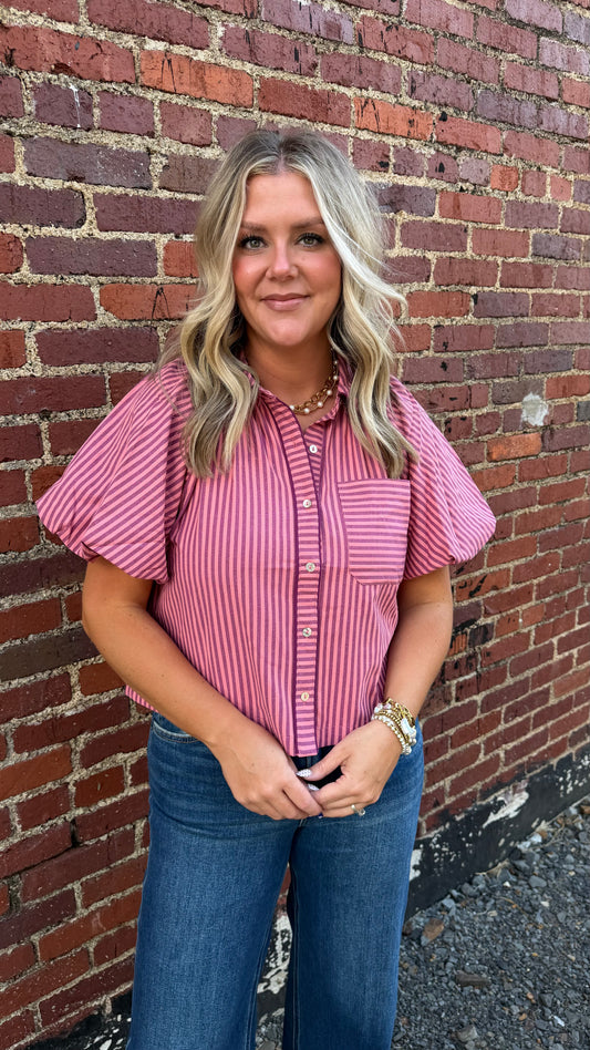 Berry Sweet Striped Top