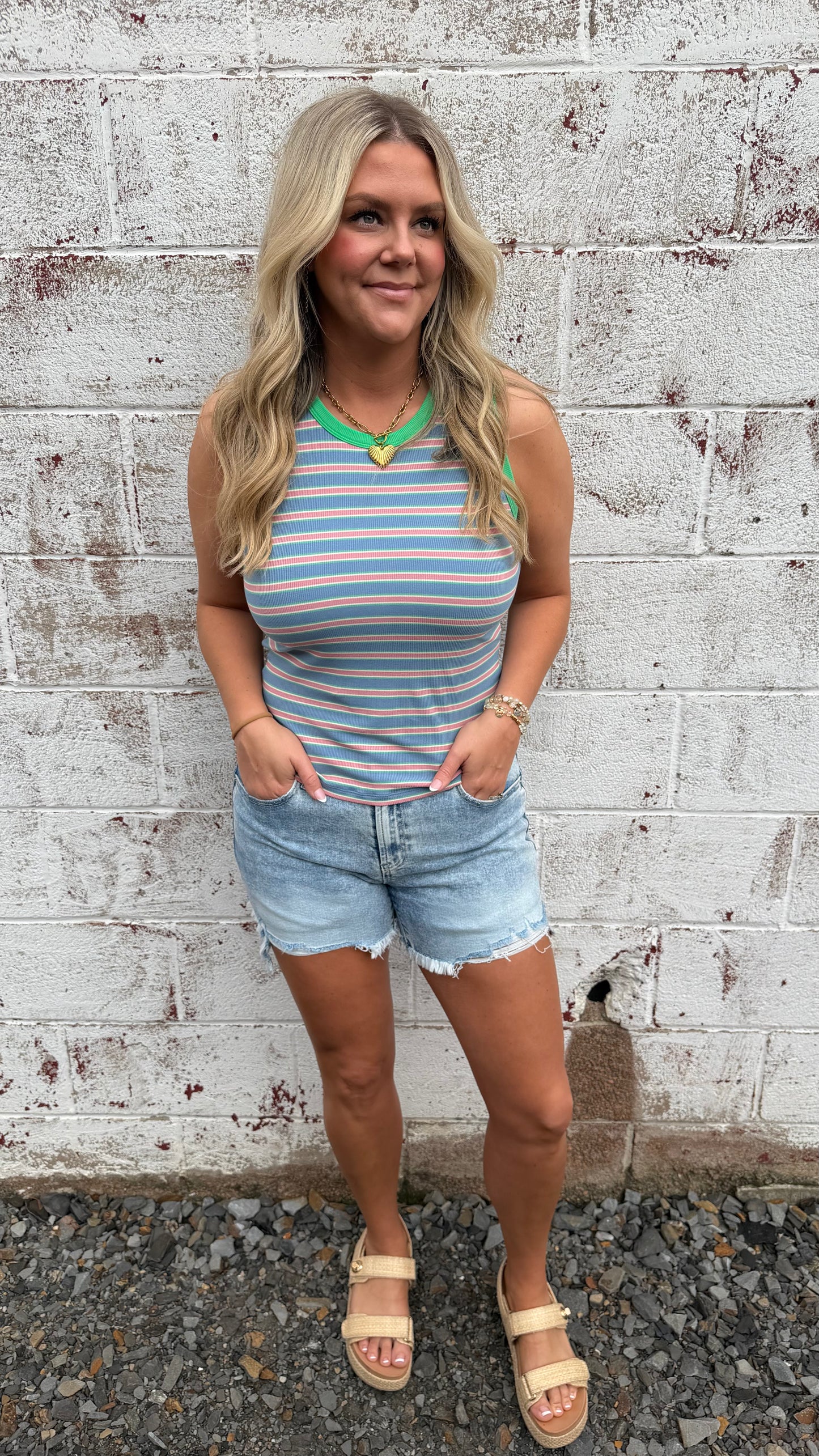Contrast Striped Tank
