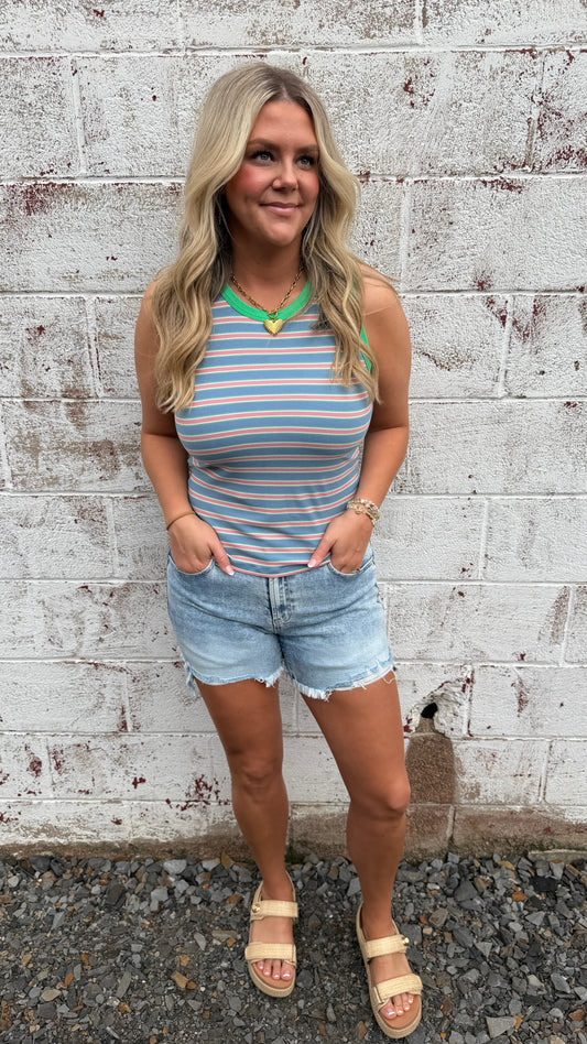 Contrast Striped Tank