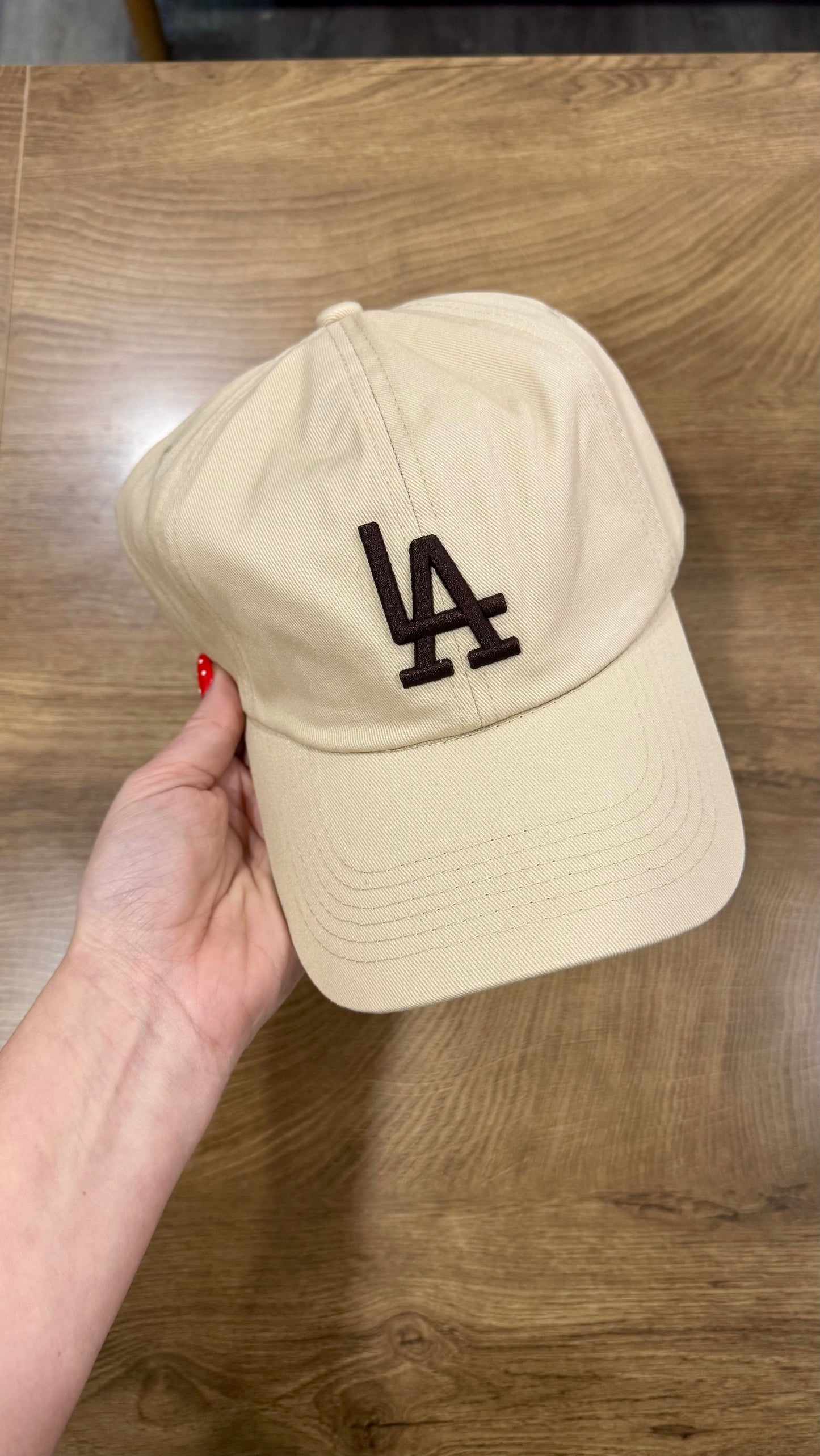 LA Embroidered Cap - Khaki/Brown