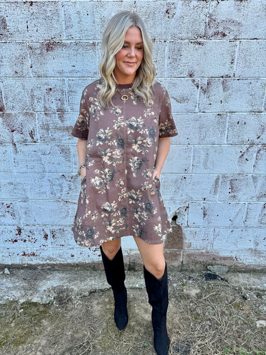 Brown Foral Dress