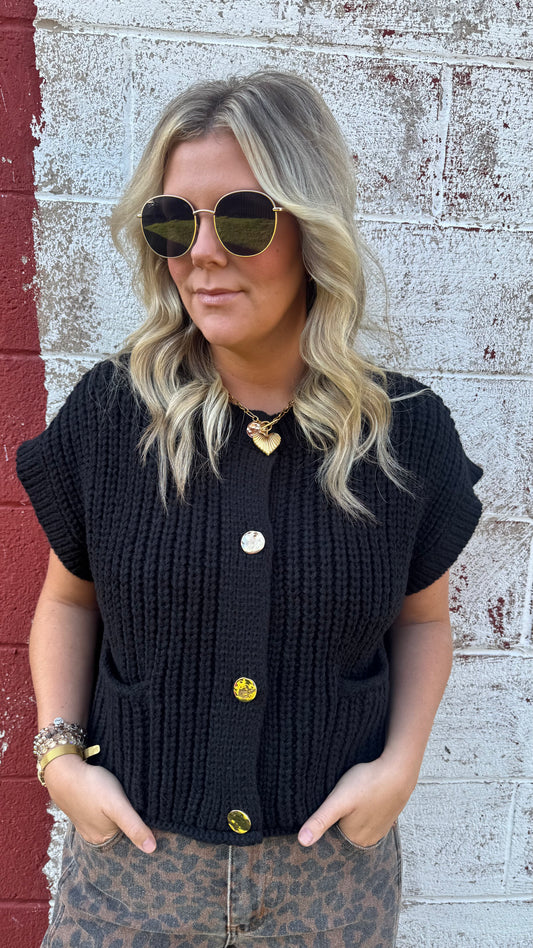 Sydney Sweater Vest - Black