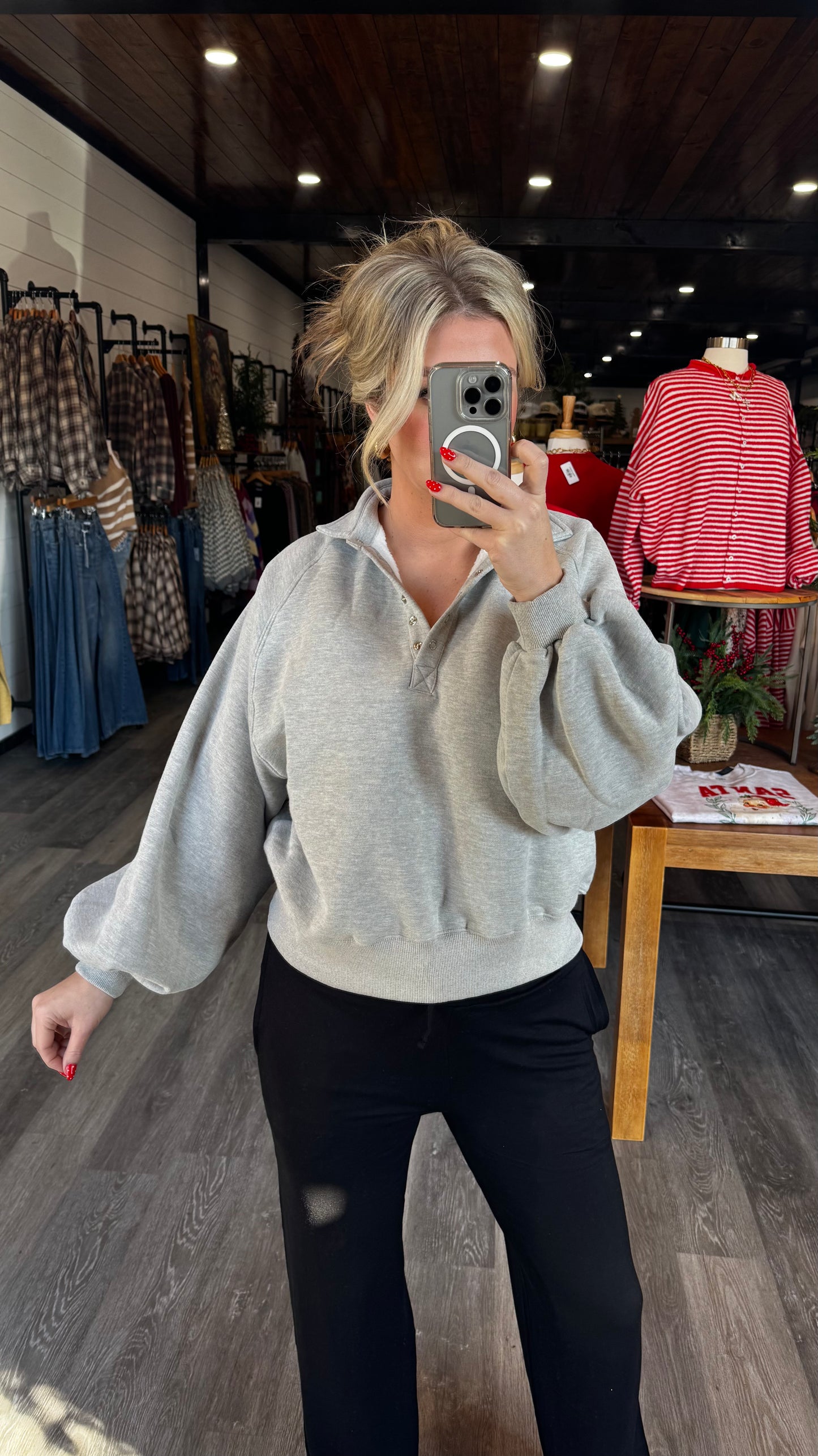 Addison Pullover - Heather Grey