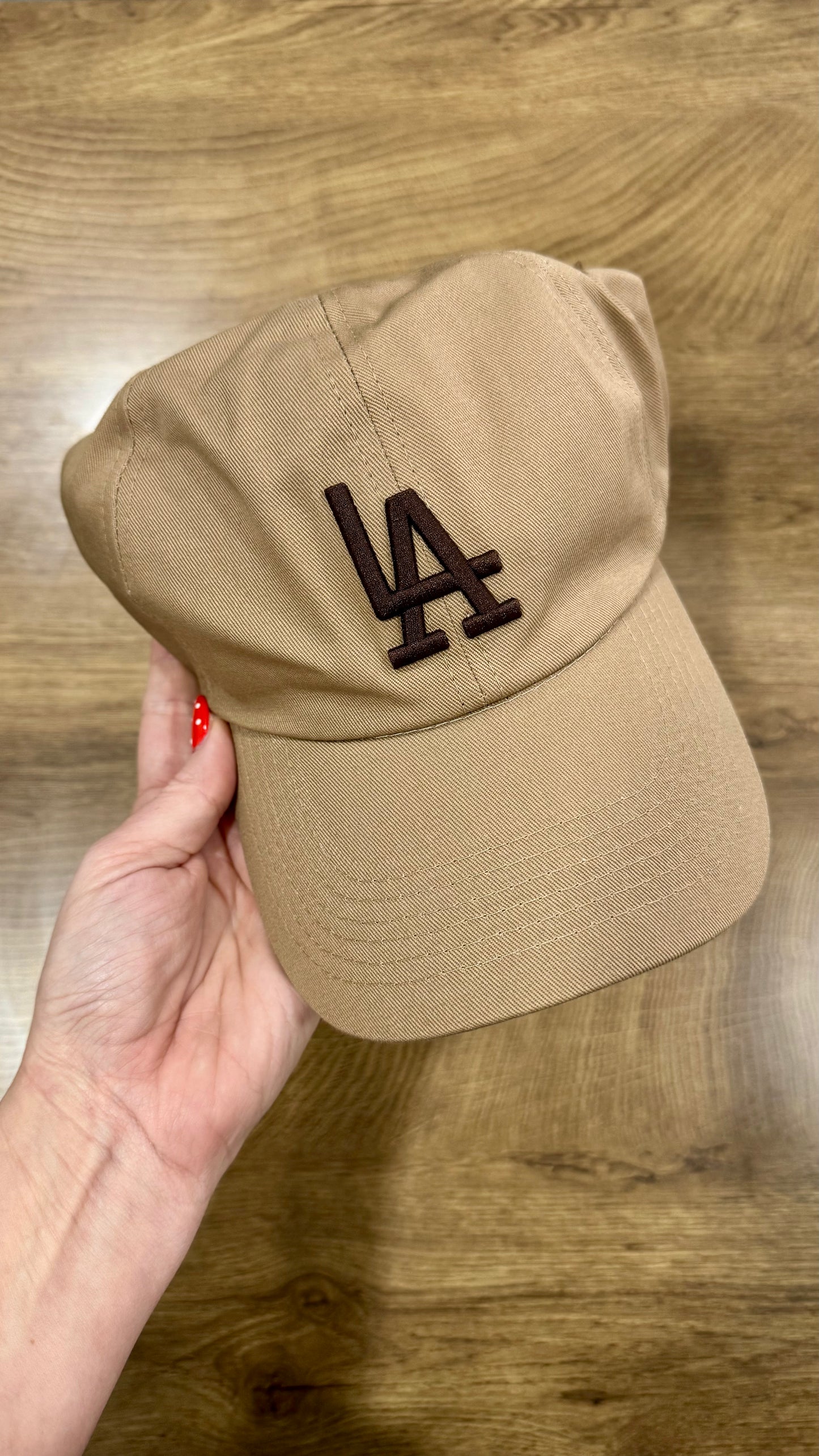 LA Embroidered Cap - Taupe/Brown
