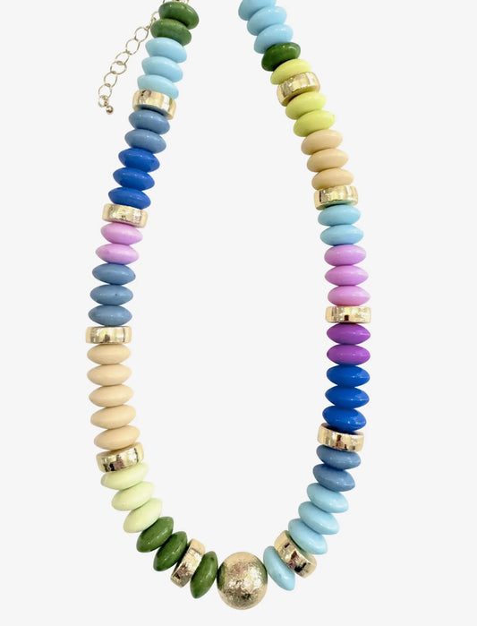 Tobie Beaded Disc Necklace - Pastel