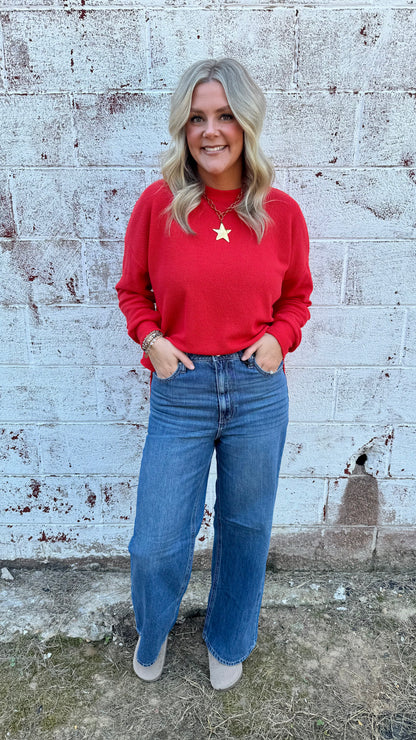 Tori Textured Top - Red