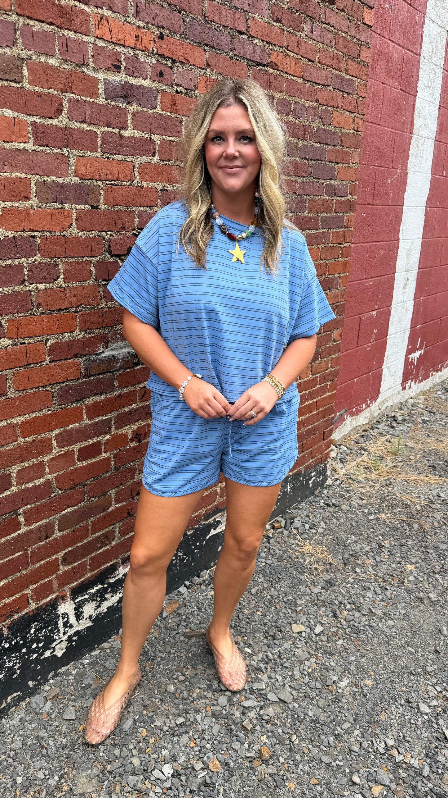 Happy Hour Striped Set - Blue