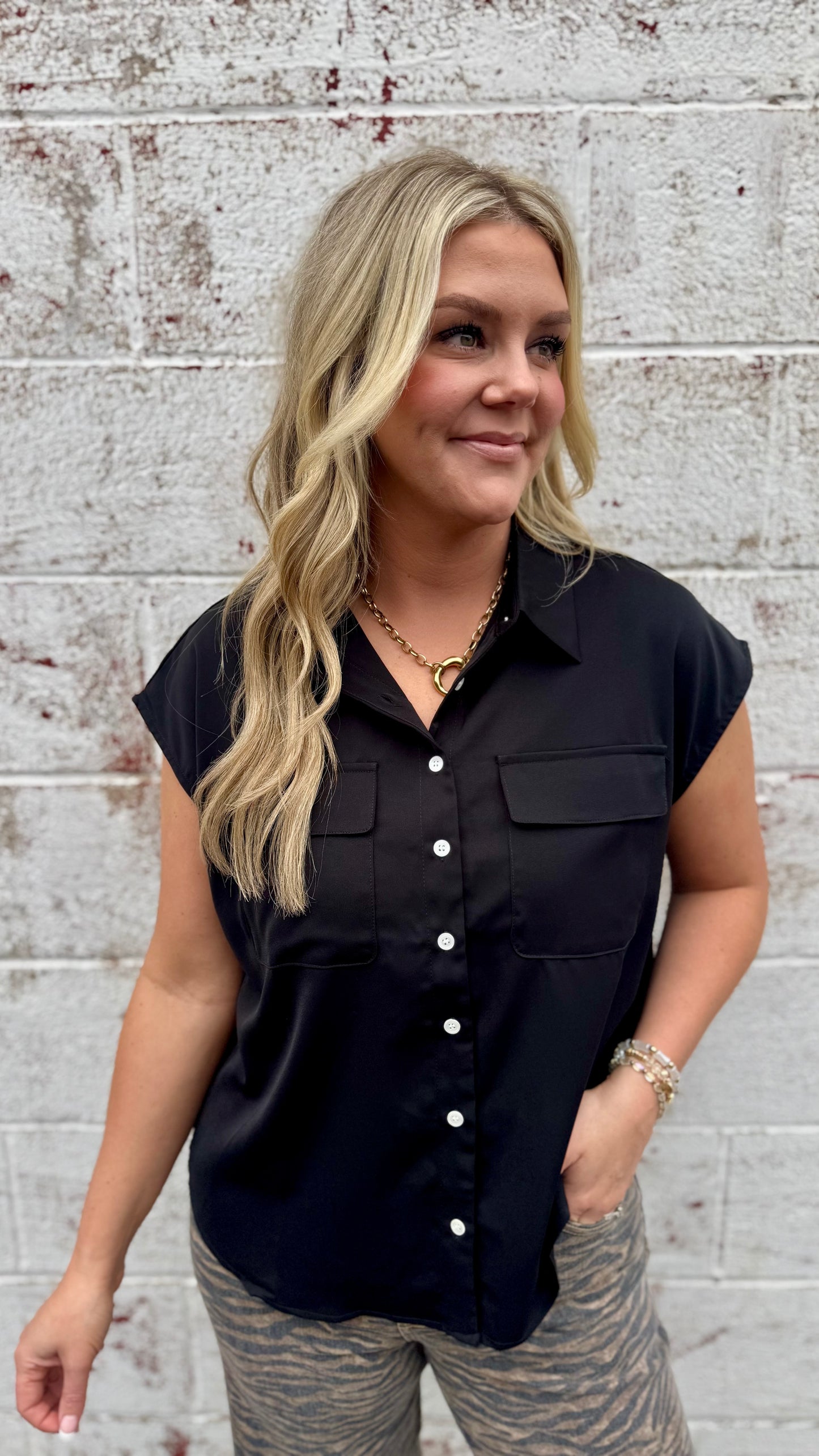 Boston Black Button Down