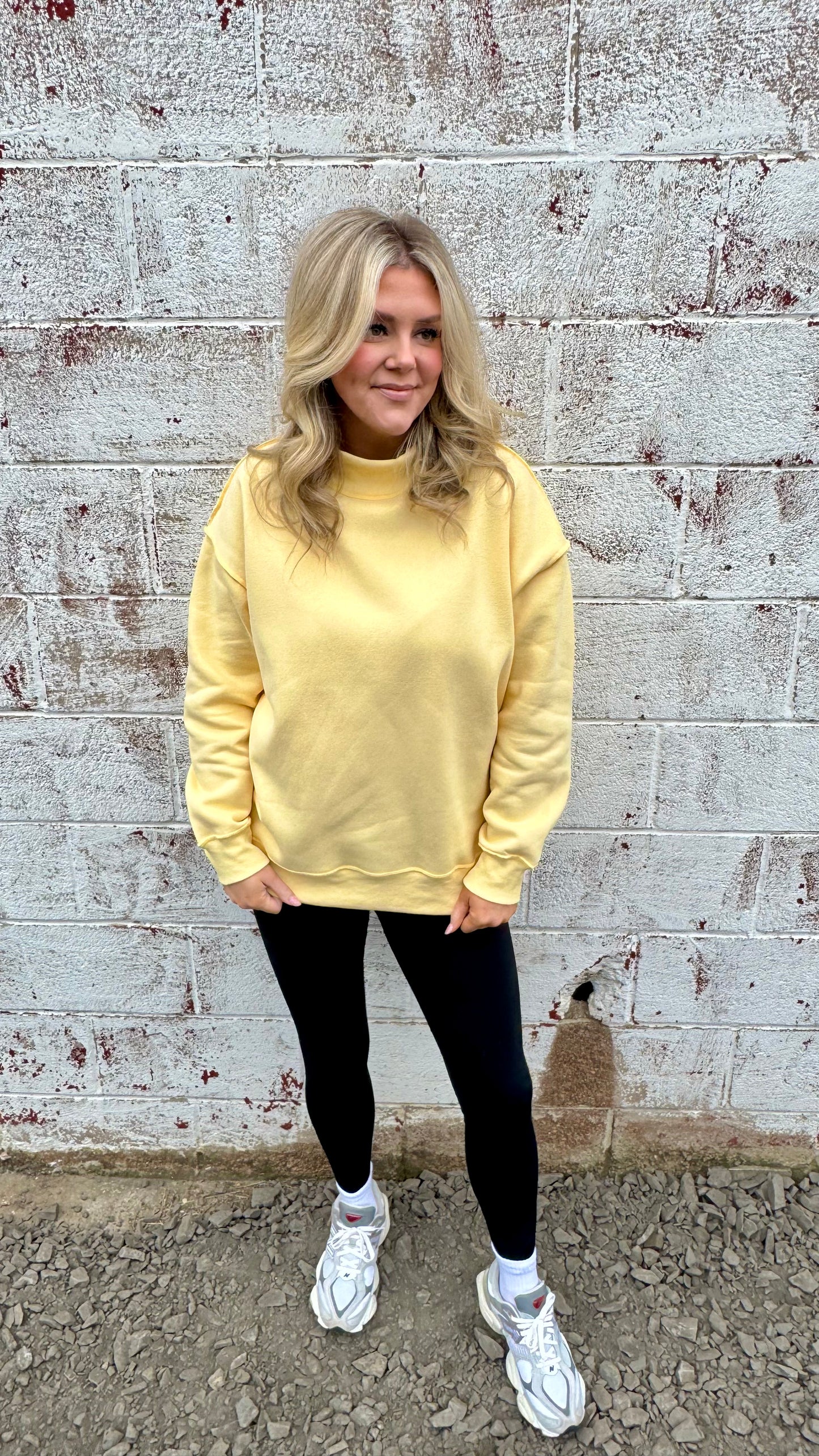Mazie Mock Neck Sweater - Yellow