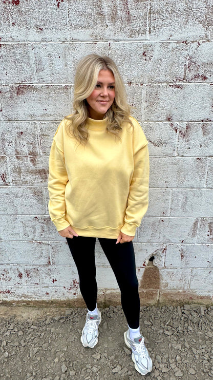 Mazie Mock Neck Sweater - Yellow