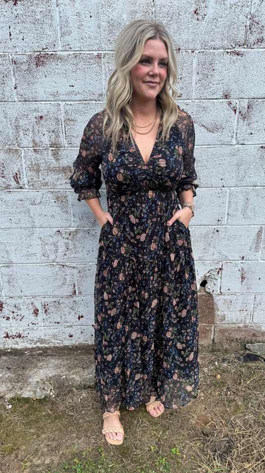 Brooklyn Black Floral Dress