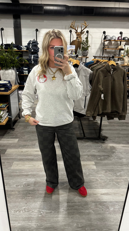 Checkered Santa Sweatshirt