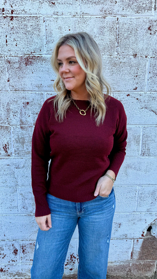 Blaine Burgandy Sweater