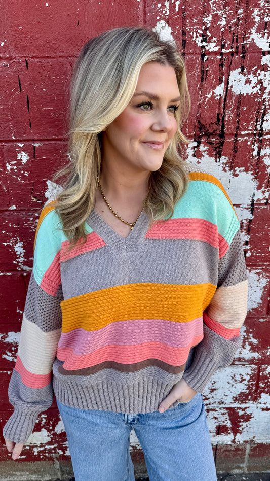 Striped Color Block Sweater