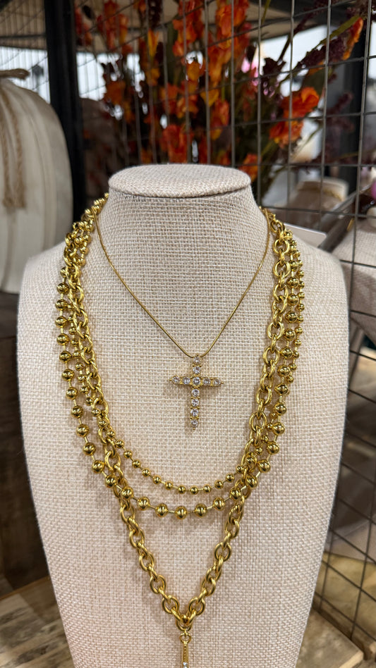 XL Diamond Cross Necklace