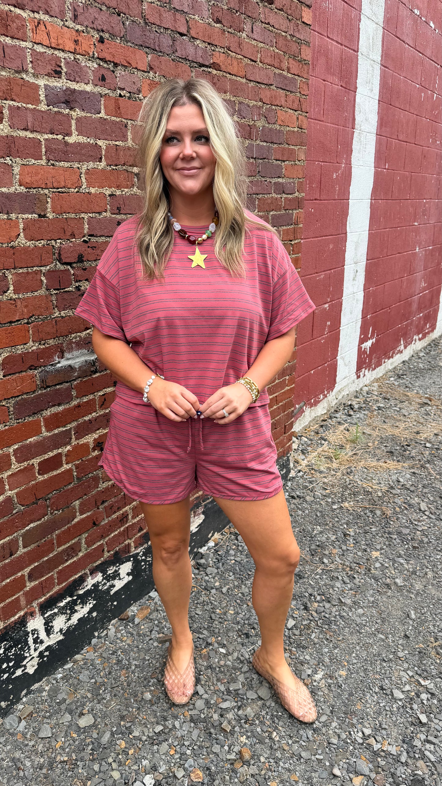 Happy Hour Striped Set - Red