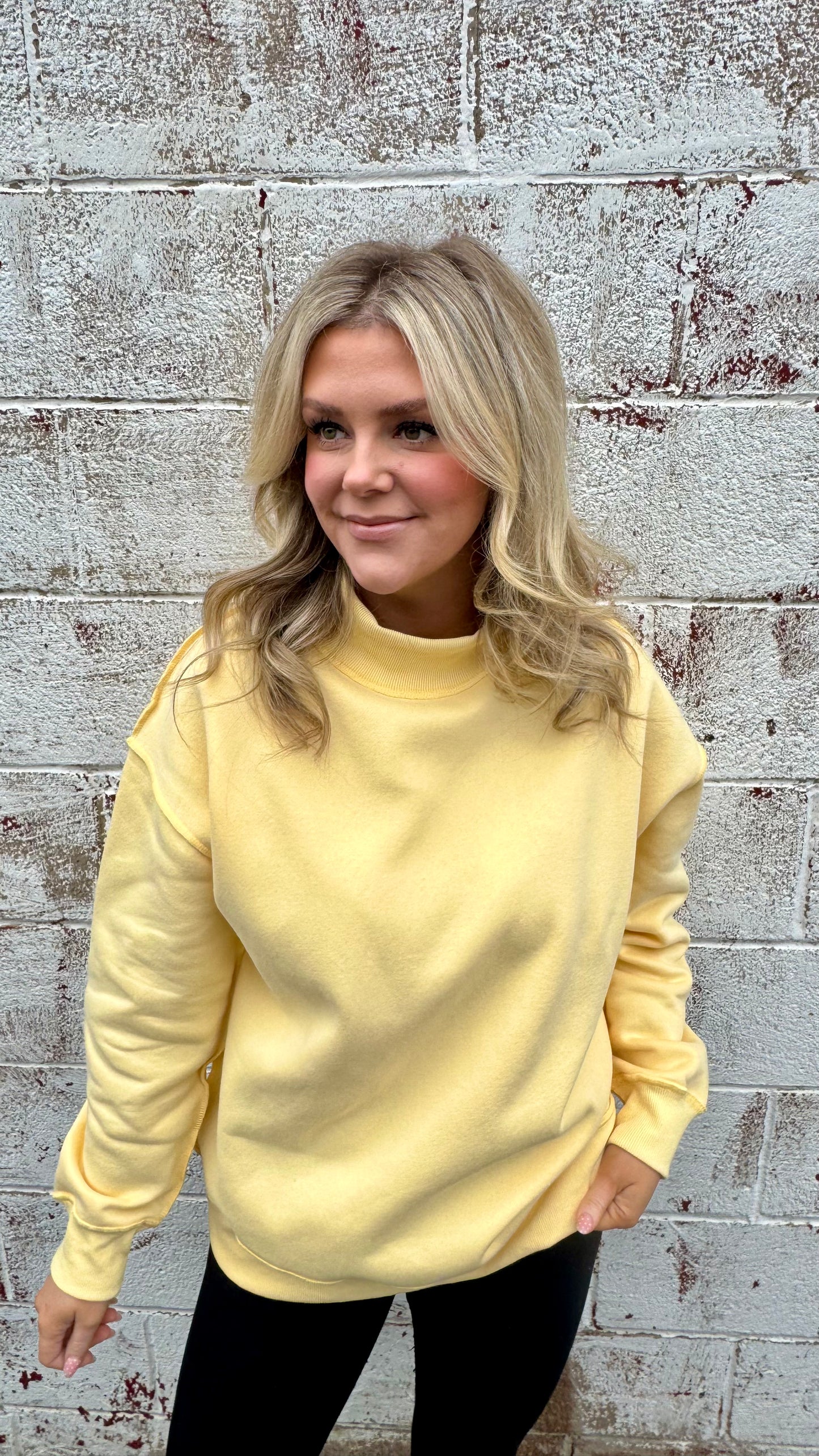 Mazie Mock Neck Sweater - Yellow