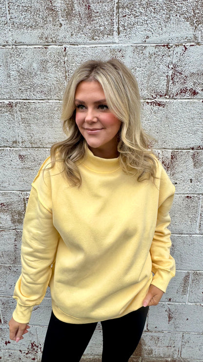 Mazie Mock Neck Sweater - Yellow