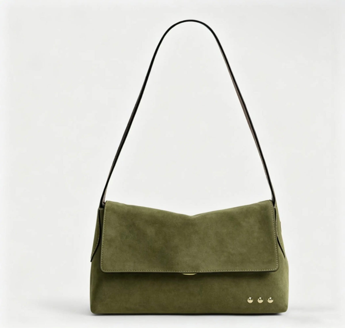 Miranda Suede Flap Crossbody - Olive
