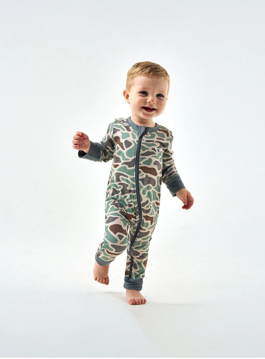 Burlebo Baby Zip Up - Retro Duck Camo