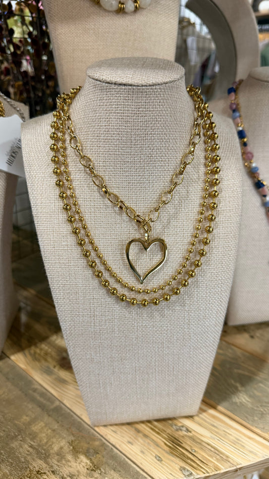 Large Open Heart Necklace