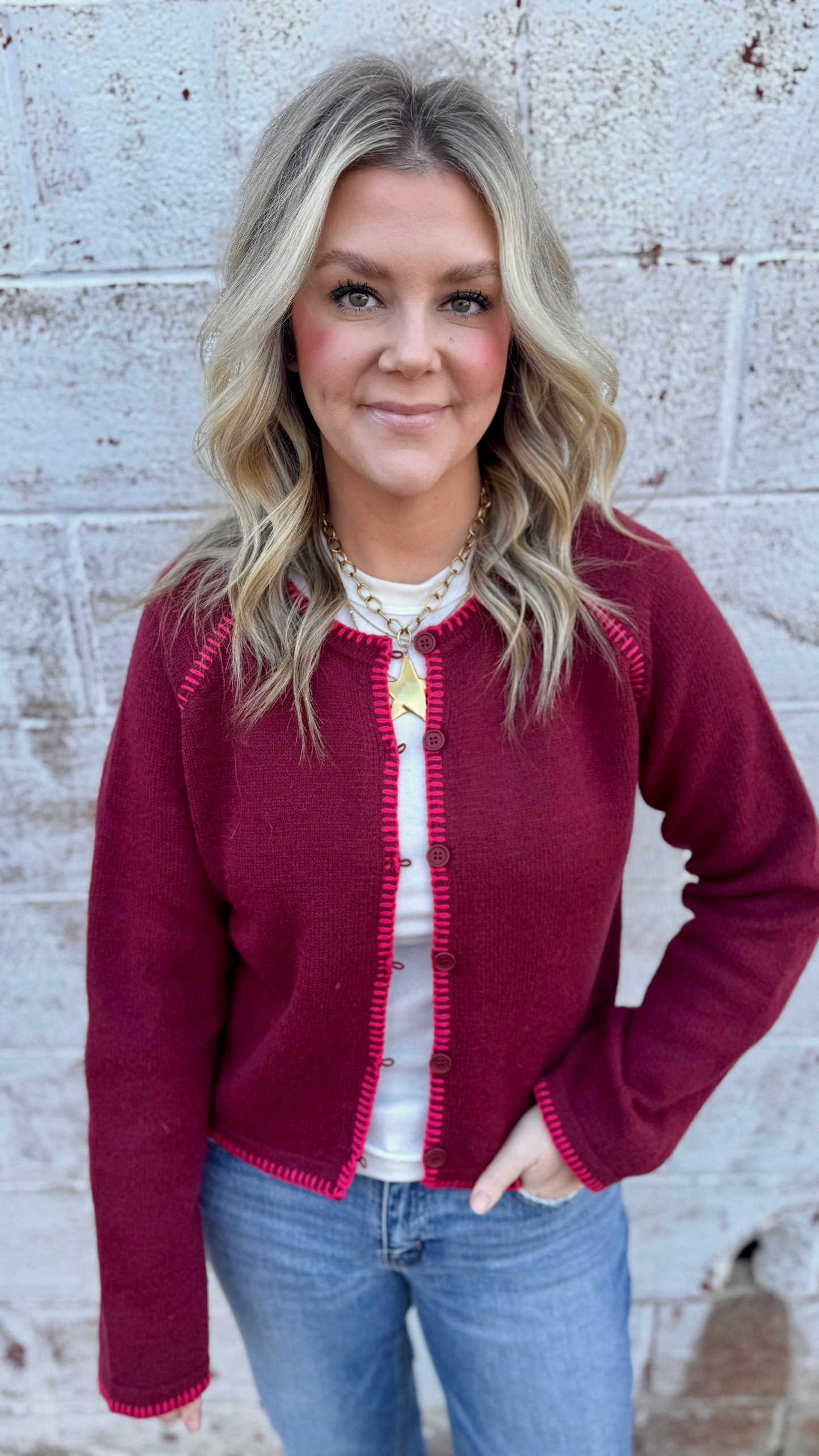 Blanket Stitch Cardigan