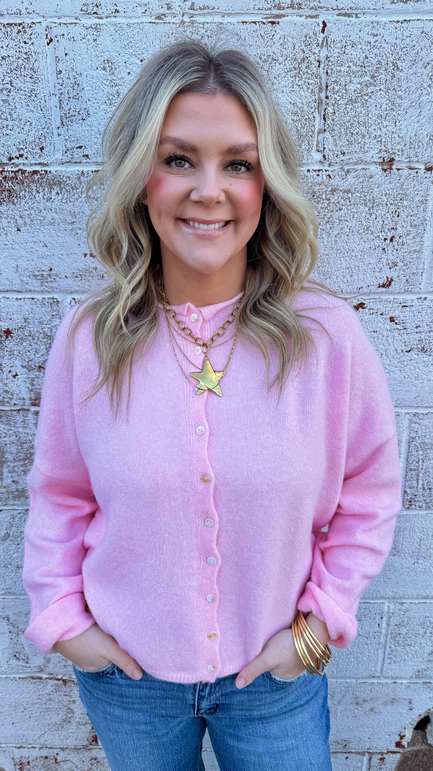 Piper Cardigan - Baby Pink