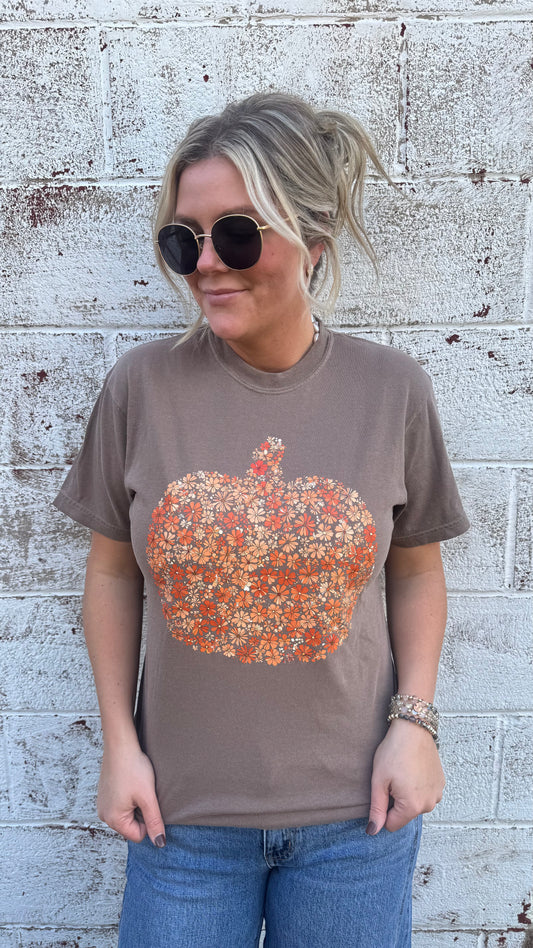 Fall Floral Pumpkin Tee