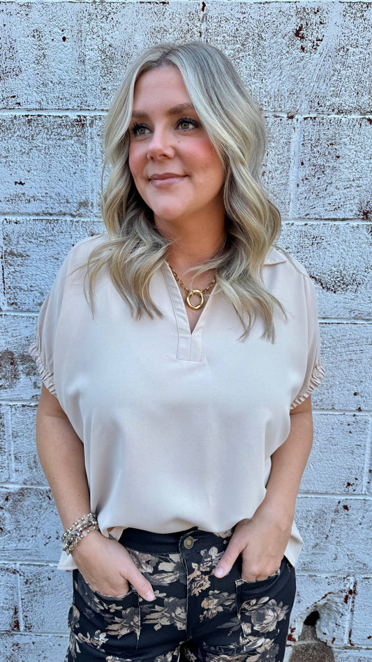 Sandy Split Neck Top