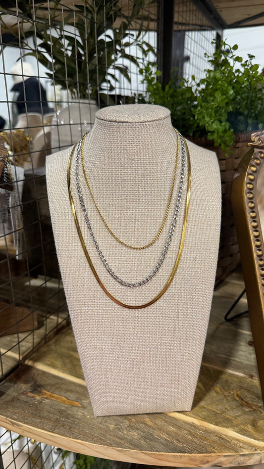 Two Toned Layered Necklace