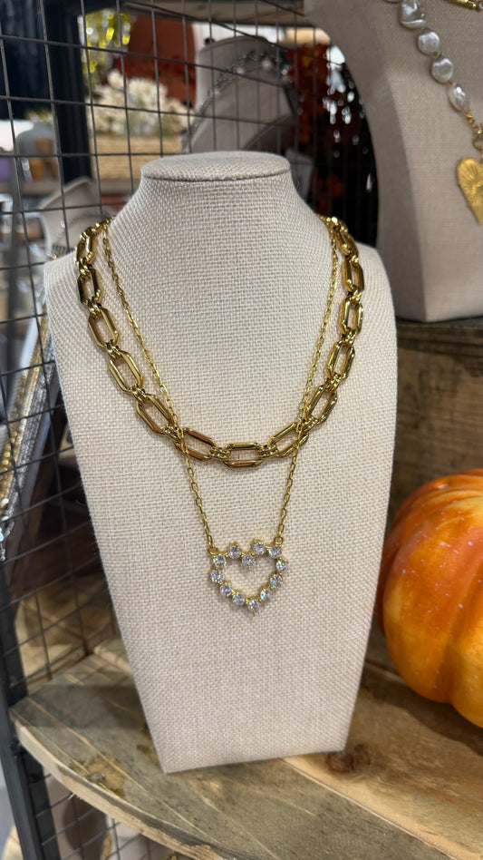 Large Diamond Heart Necklace