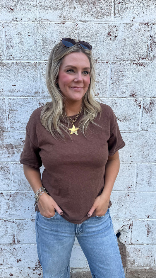 Vanna Short Sleeve Tee - Brown