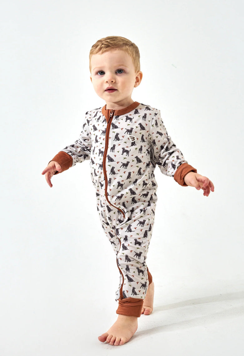 Burlebo Baby Zip Up - Ducks & Dogs