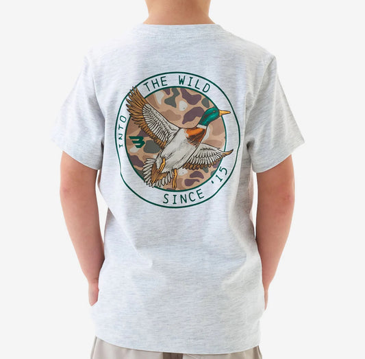 Burlebo Youth Mallard Duck Tee - Heather Ash Grey