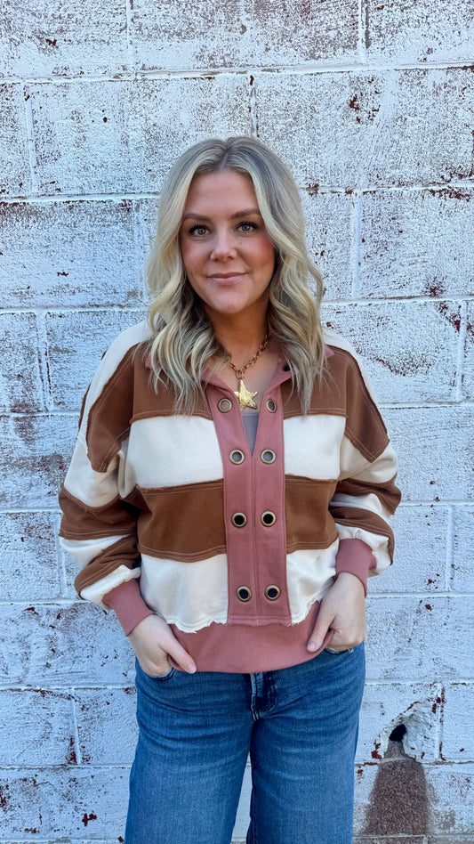 French Terry Cropped Pullover