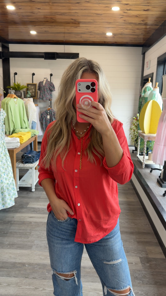 Lightweight Button Up Top
