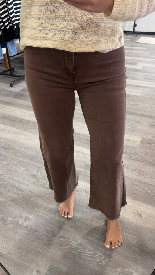 Jasmine Cropped Jeans - Brown