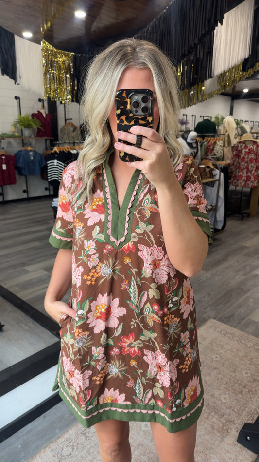Fall Floral Mini Dress