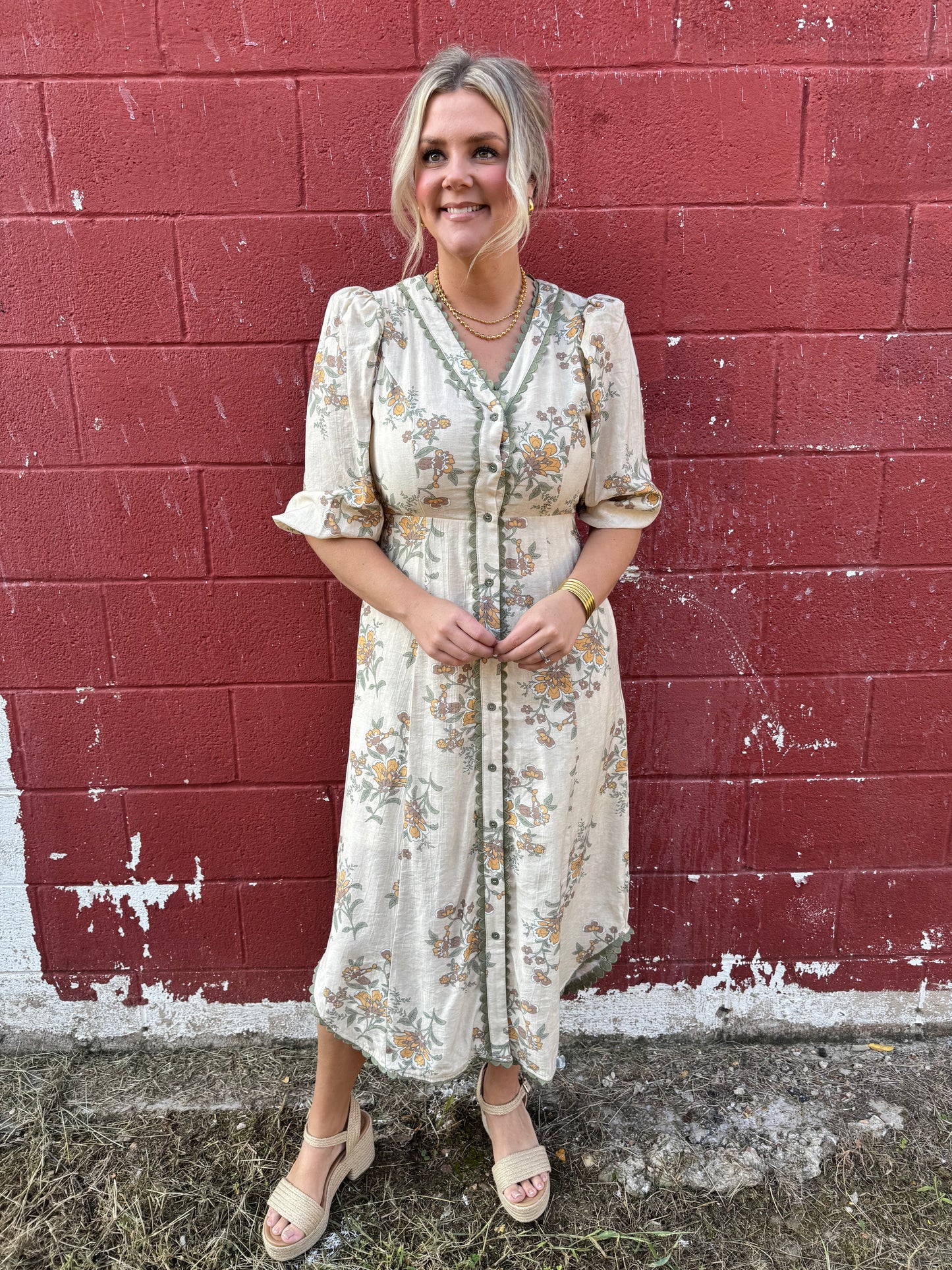 Kerri Cream Floral Dress
