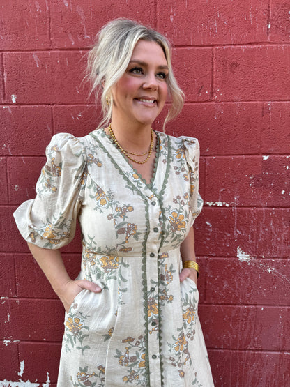 Kerri Cream Floral Dress