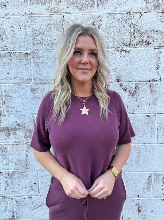 Mono B Raglan Tee - Plum