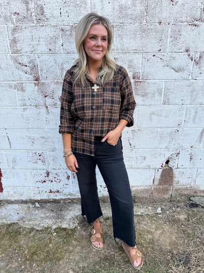 Cropped Black Washed Jeans