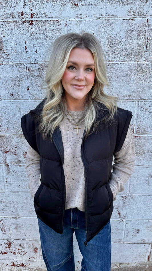 Holland Puffer Vest - Black