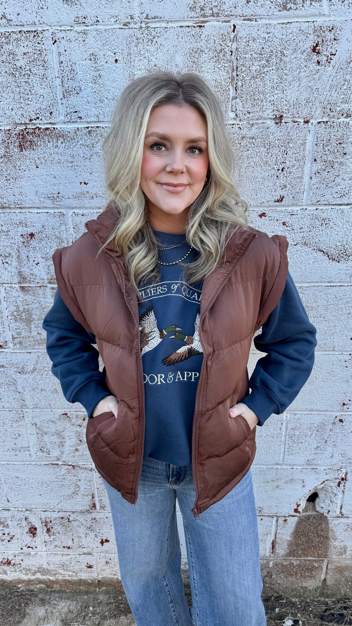 Holland Puffer Vest - Brown