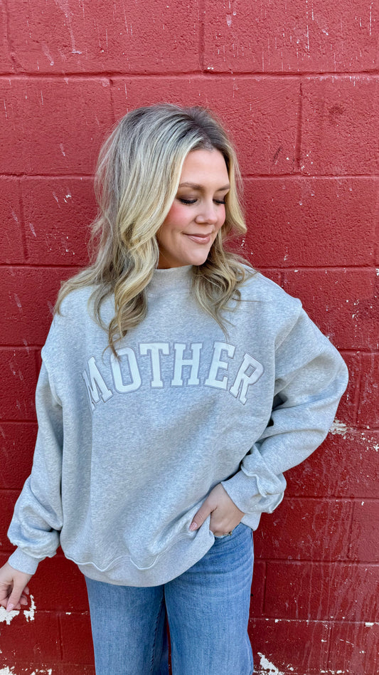 Mother Embroidered Mock Neck