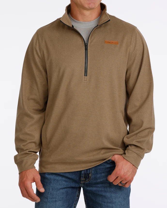 Cinch Half Zip Pullover - Brown