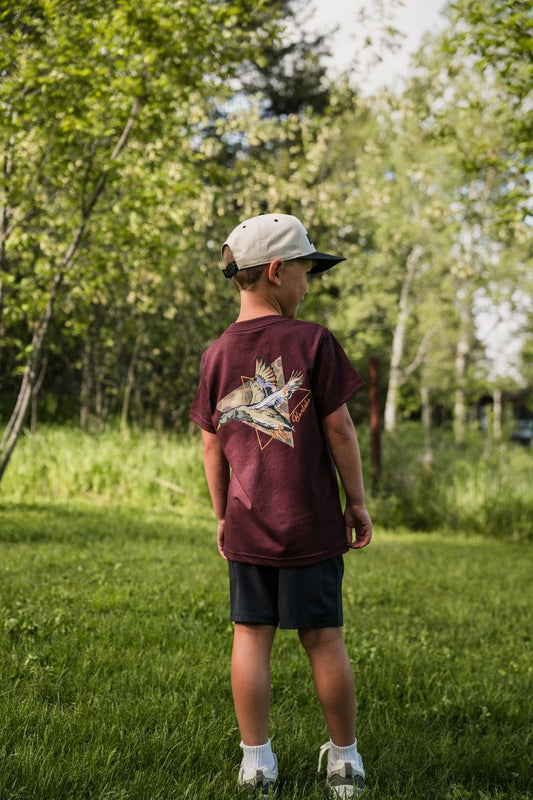 Burlebo Youth Pintail Diving Duck Tee - Maroon