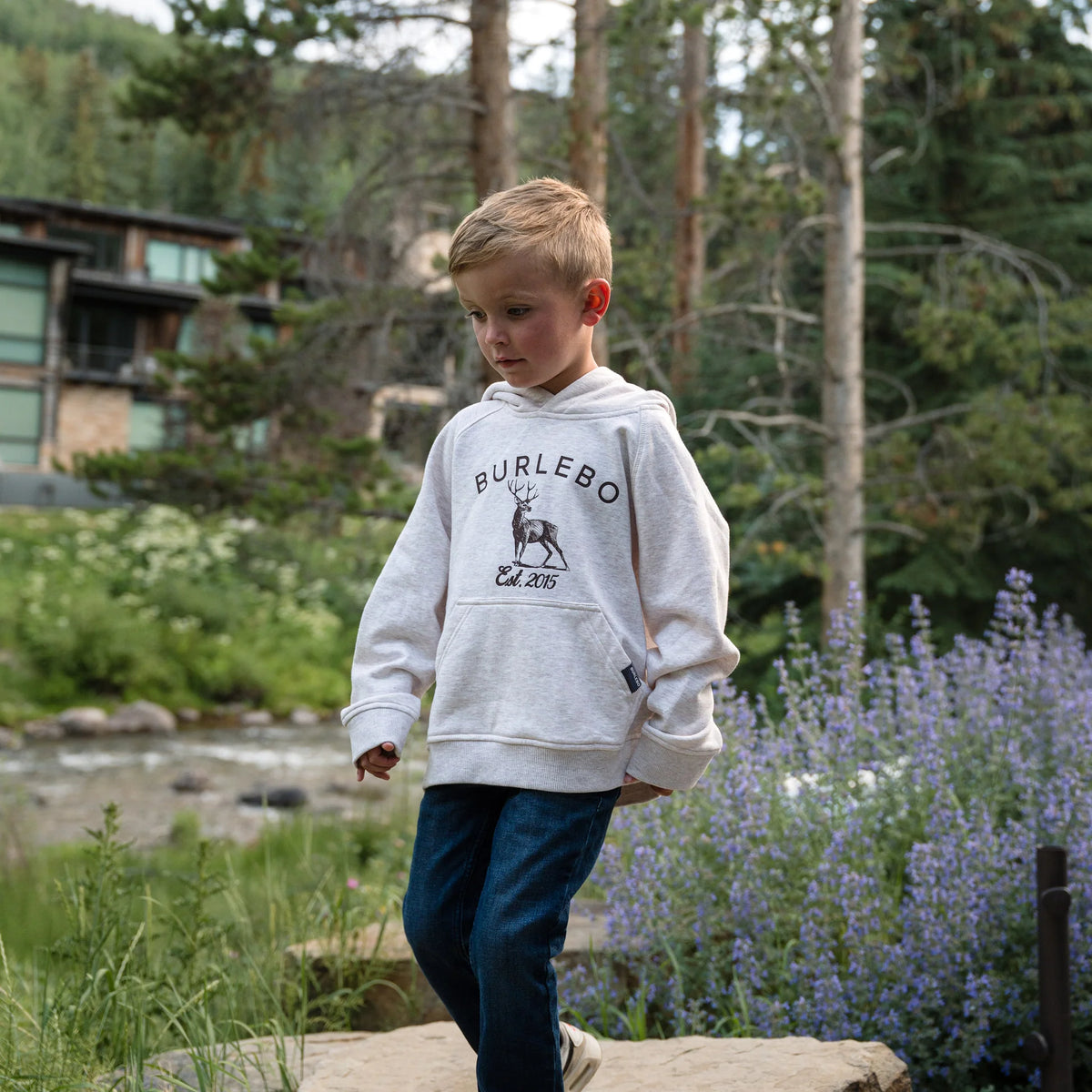 Burlebo Youth Fleece Hoodie - Whitetail Deer